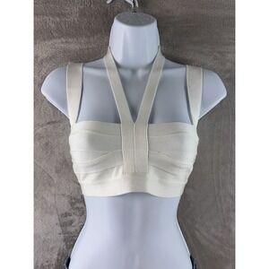 Herve Leger x Forever 21 Bandage Crop Top Womens Size Small White Strappy